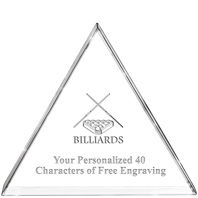 4"TRIANGLE CRYSTAL PAPERWEIGHT