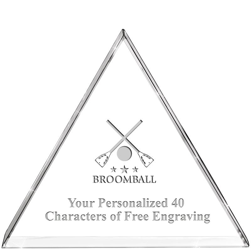 4"TRIANGLE CRYSTAL PAPERWEIGHT