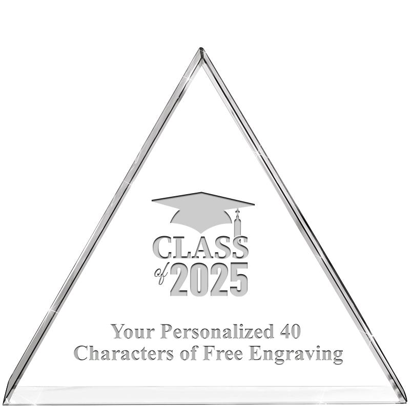 4"TRIANGLE CRYSTAL PAPERWEIGHT