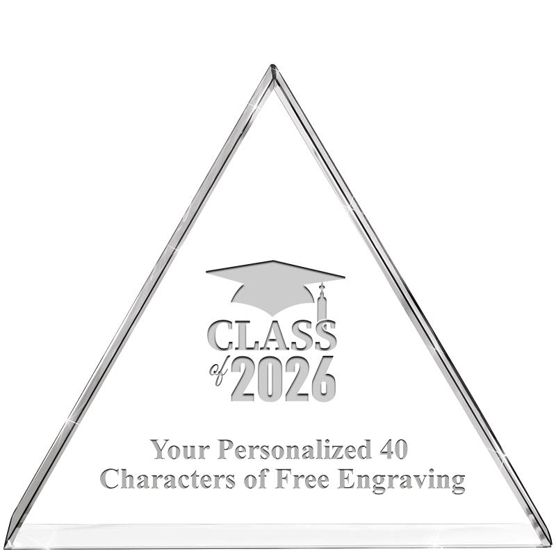 4"TRIANGLE CRYSTAL PAPERWEIGHT