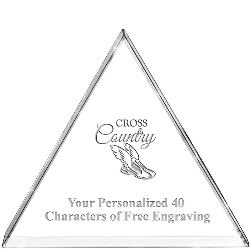 4"TRIANGLE CRYSTAL PAPERWEIGHT