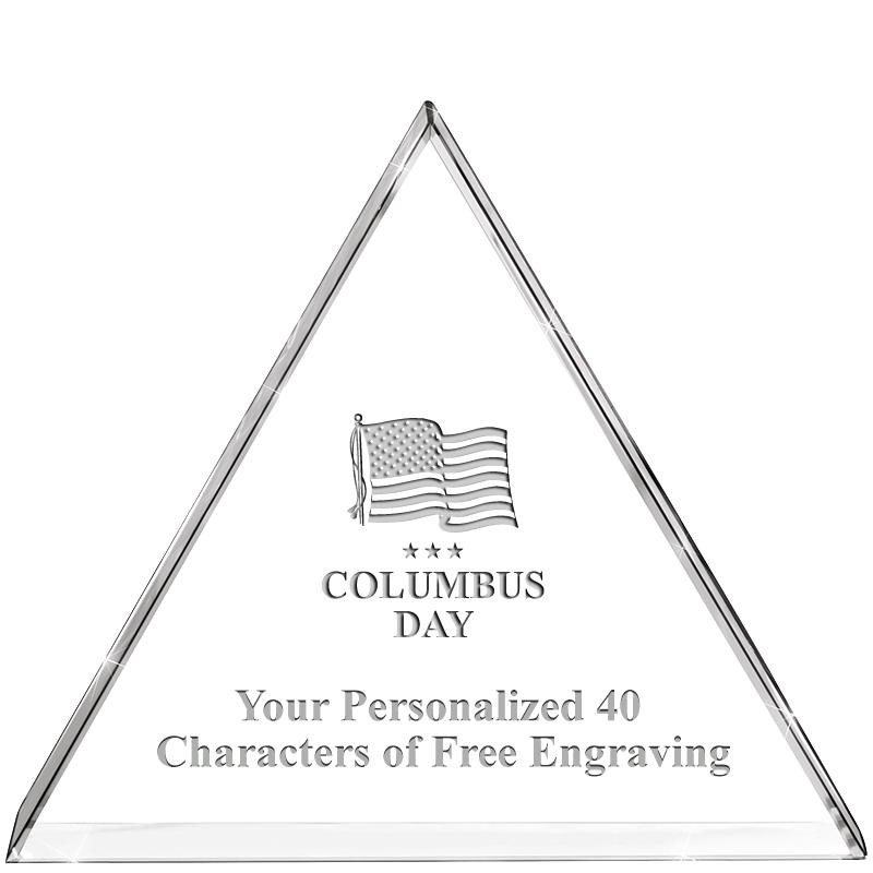 4"TRIANGLE CRYSTAL PAPERWEIGHT