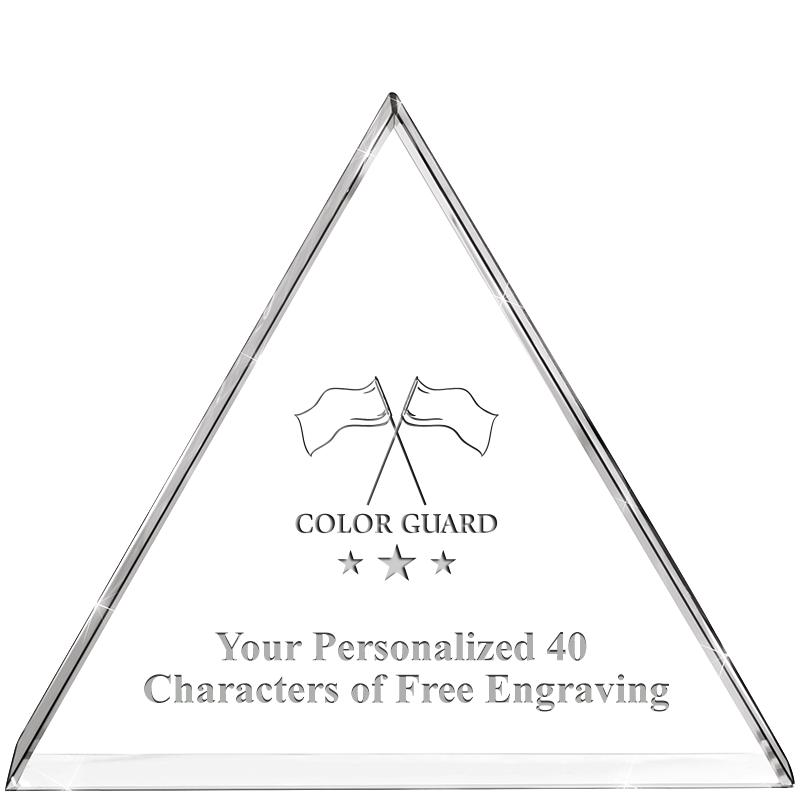 4"TRIANGLE CRYSTAL PAPERWEIGHT