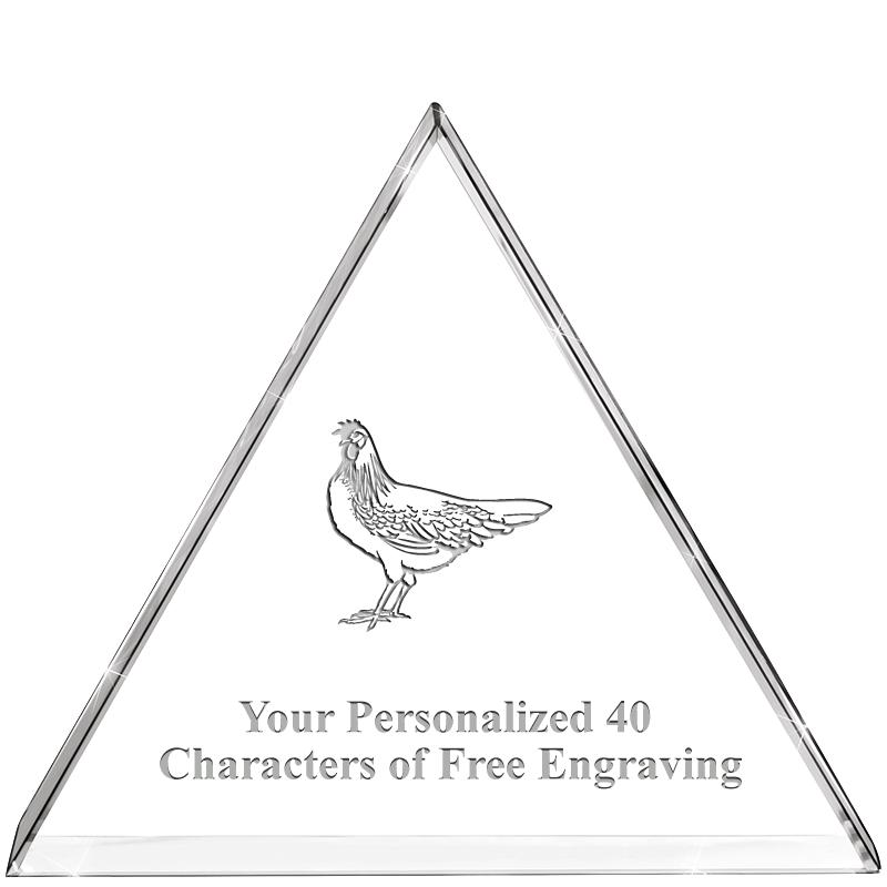 4"TRIANGLE CRYSTAL PAPERWEIGHT