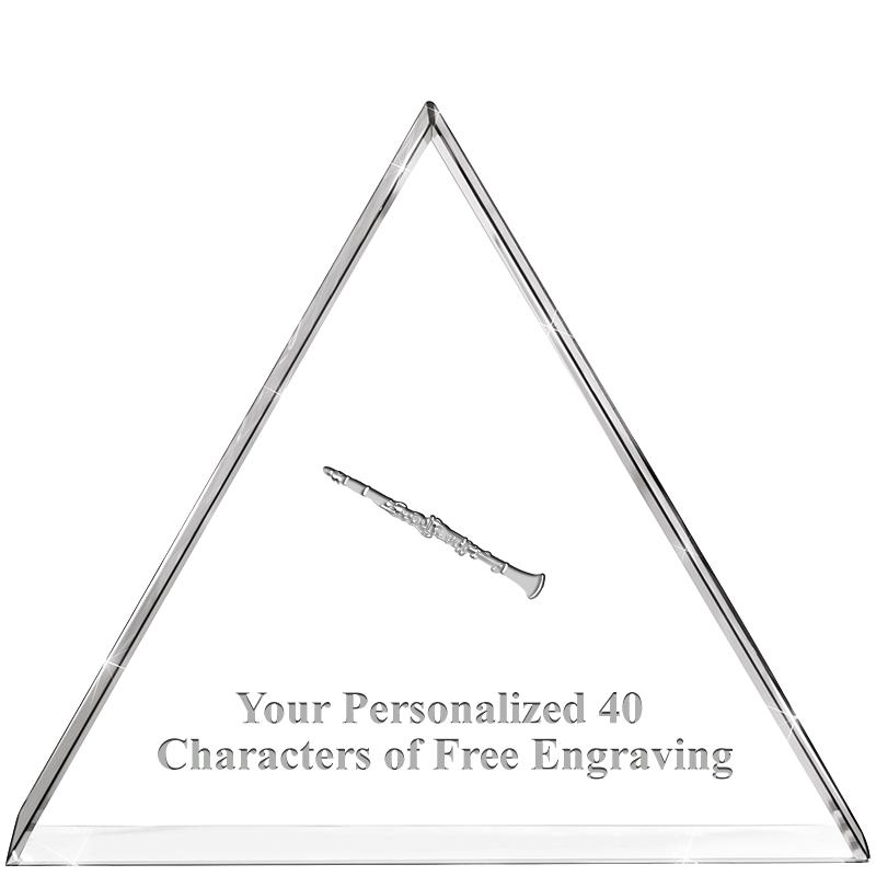 4"TRIANGLE CRYSTAL PAPERWEIGHT