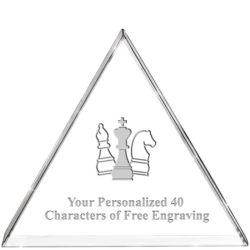 4"TRIANGLE CRYSTAL PAPERWEIGHT