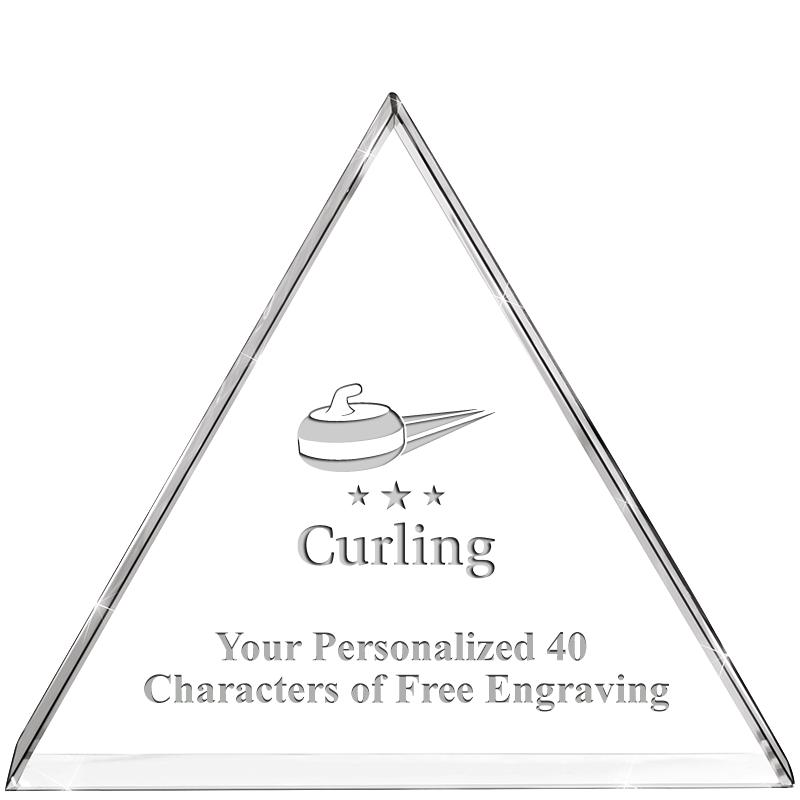 4"TRIANGLE CRYSTAL PAPERWEIGHT