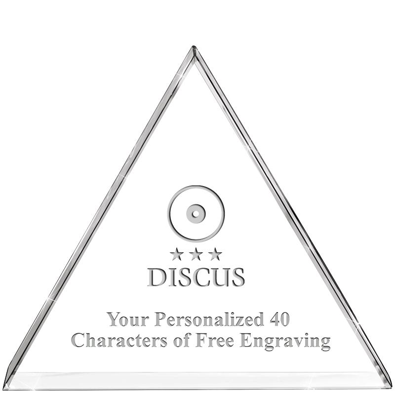 4"TRIANGLE CRYSTAL PAPERWEIGHT