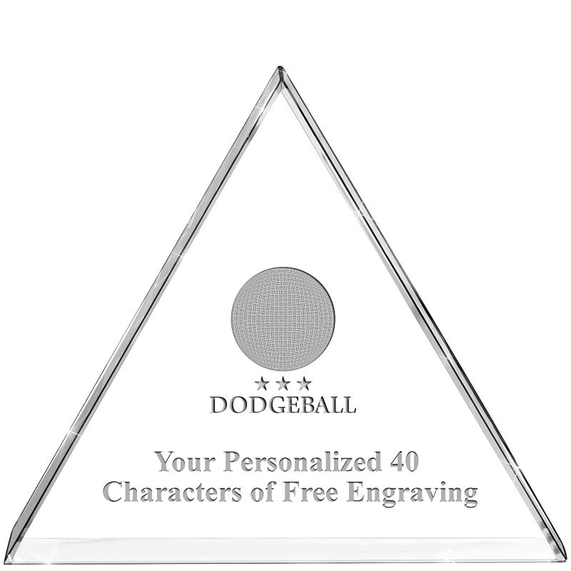 4"TRIANGLE CRYSTAL PAPERWEIGHT