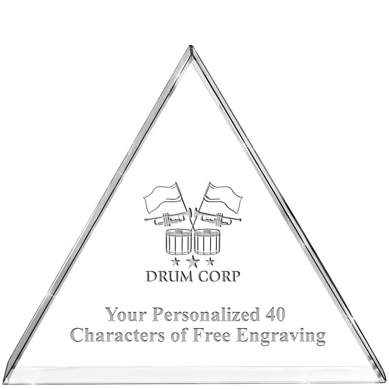 4"TRIANGLE CRYSTAL PAPERWEIGHT