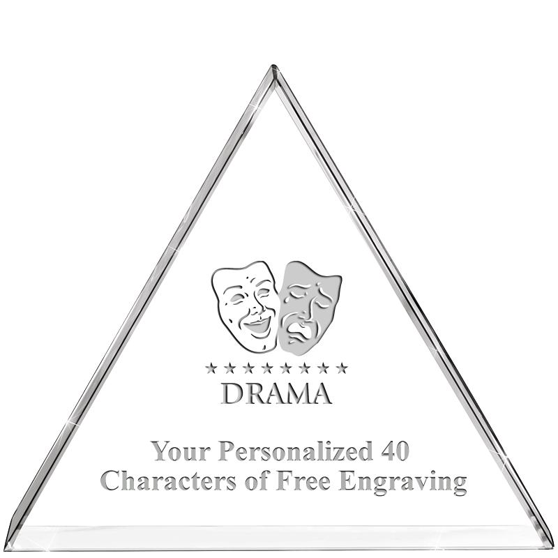 4"TRIANGLE CRYSTAL PAPERWEIGHT