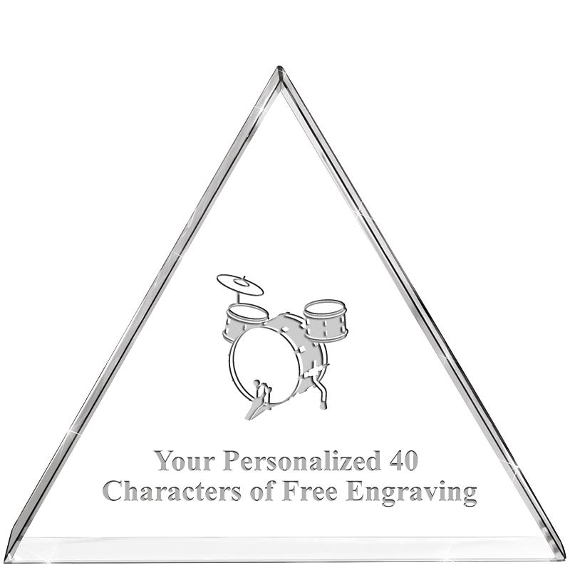 4"TRIANGLE CRYSTAL PAPERWEIGHT