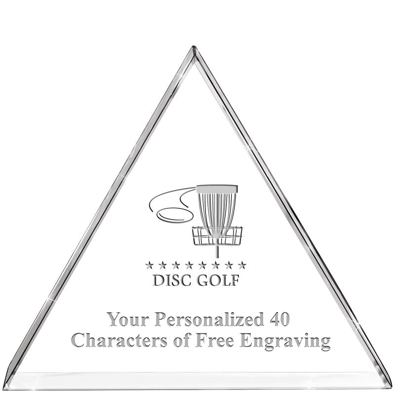 4"TRIANGLE CRYSTAL PAPERWEIGHT