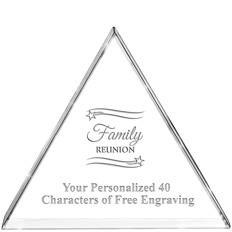 4"TRIANGLE CRYSTAL PAPERWEIGHT