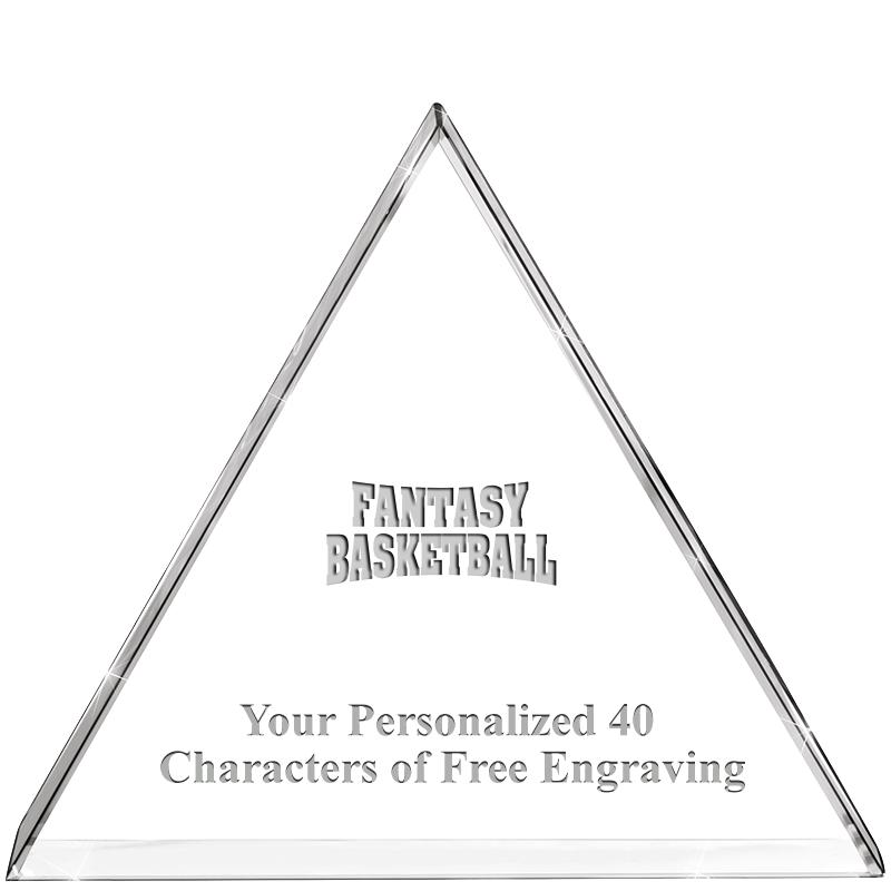 4"TRIANGLE CRYSTAL PAPERWEIGHT