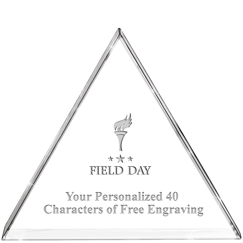 4"TRIANGLE CRYSTAL PAPERWEIGHT