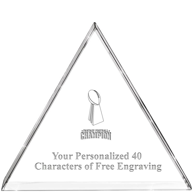 4"TRIANGLE CRYSTAL PAPERWEIGHT