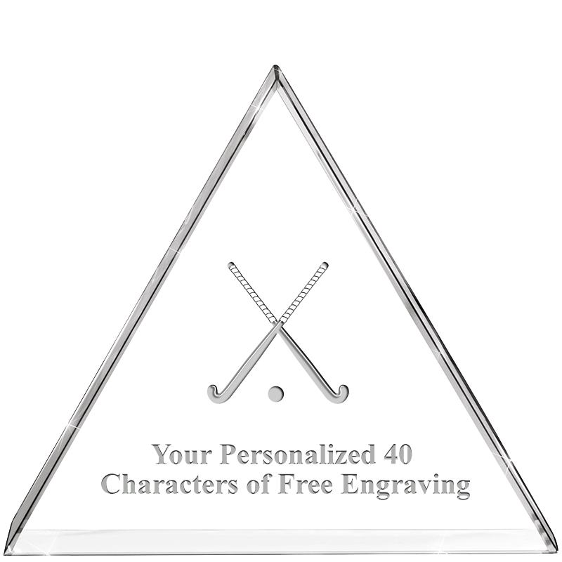 4"TRIANGLE CRYSTAL PAPERWEIGHT