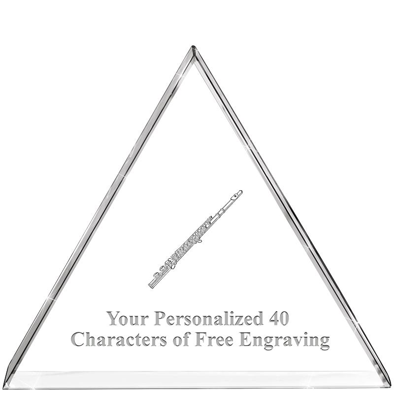 4"TRIANGLE CRYSTAL PAPERWEIGHT