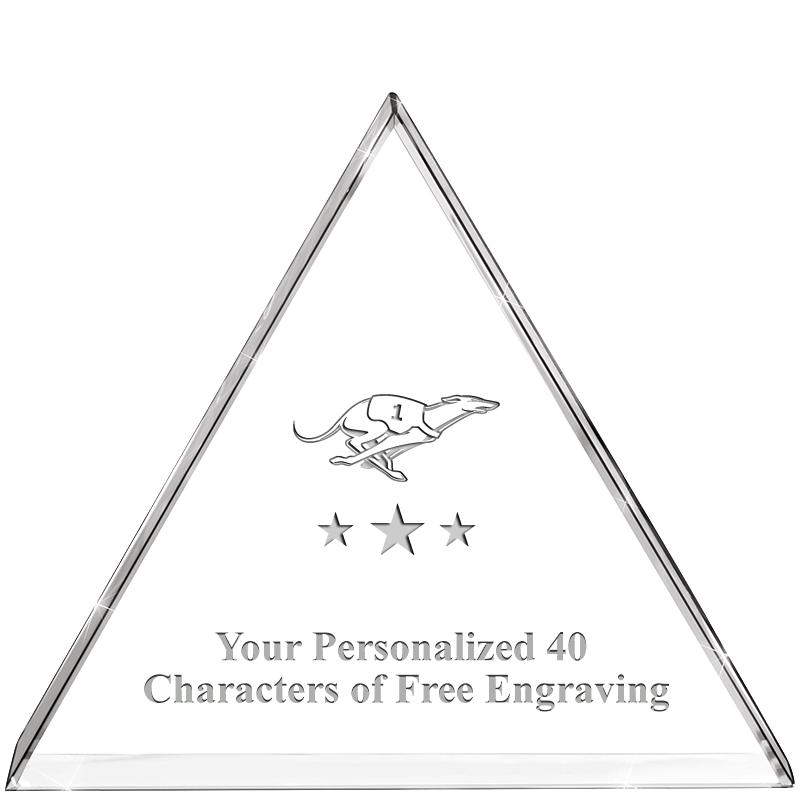 4"TRIANGLE CRYSTAL PAPERWEIGHT