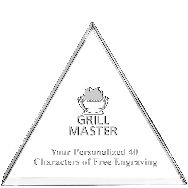 4"TRIANGLE CRYSTAL PAPERWEIGHT