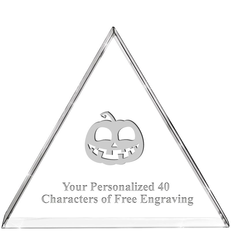 4"TRIANGLE CRYSTAL PAPERWEIGHT