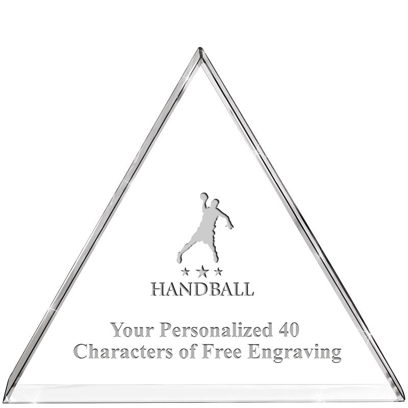 4"TRIANGLE CRYSTAL PAPERWEIGHT