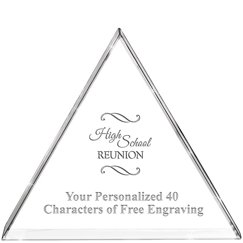 4"TRIANGLE CRYSTAL PAPERWEIGHT