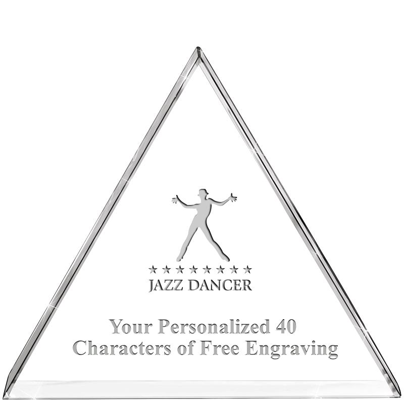 4"TRIANGLE CRYSTAL PAPERWEIGHT