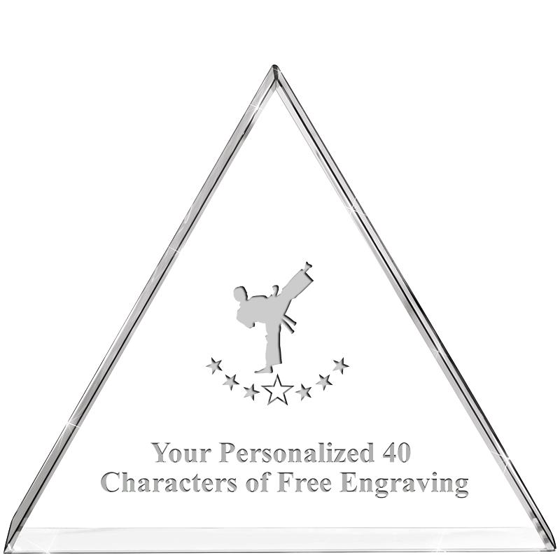 4"TRIANGLE CRYSTAL PAPERWEIGHT