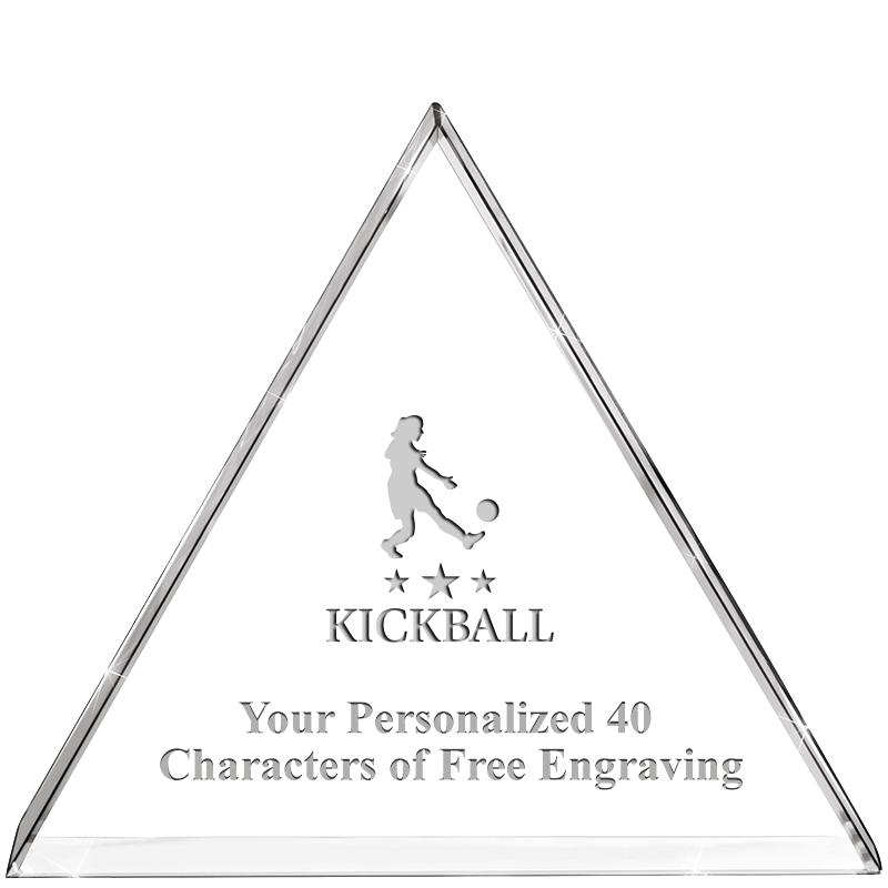 4"TRIANGLE CRYSTAL PAPERWEIGHT