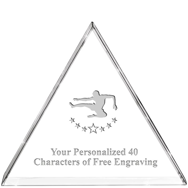 4"TRIANGLE CRYSTAL PAPERWEIGHT