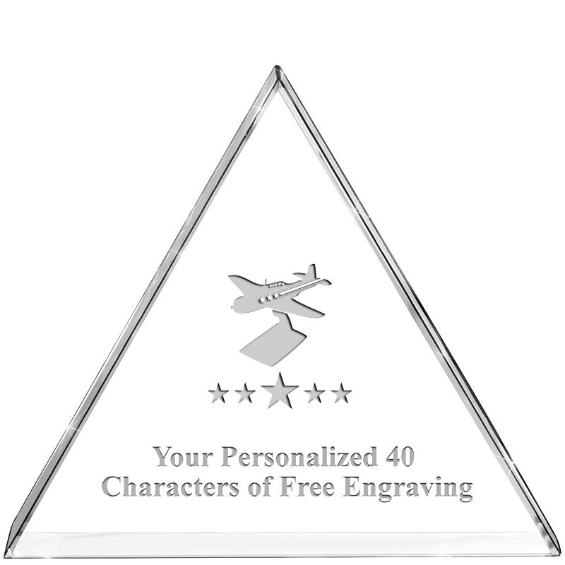 4"TRIANGLE CRYSTAL PAPERWEIGHT