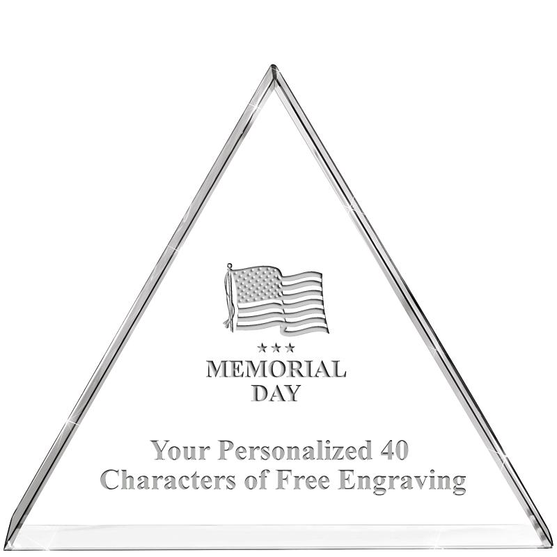 4"TRIANGLE CRYSTAL PAPERWEIGHT