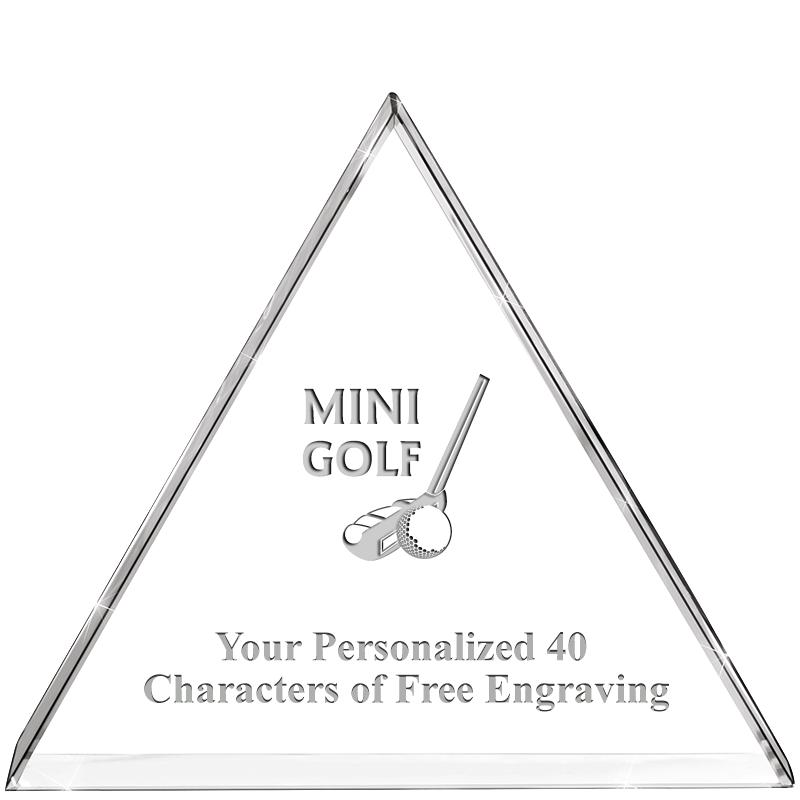 4"TRIANGLE CRYSTAL PAPERWEIGHT