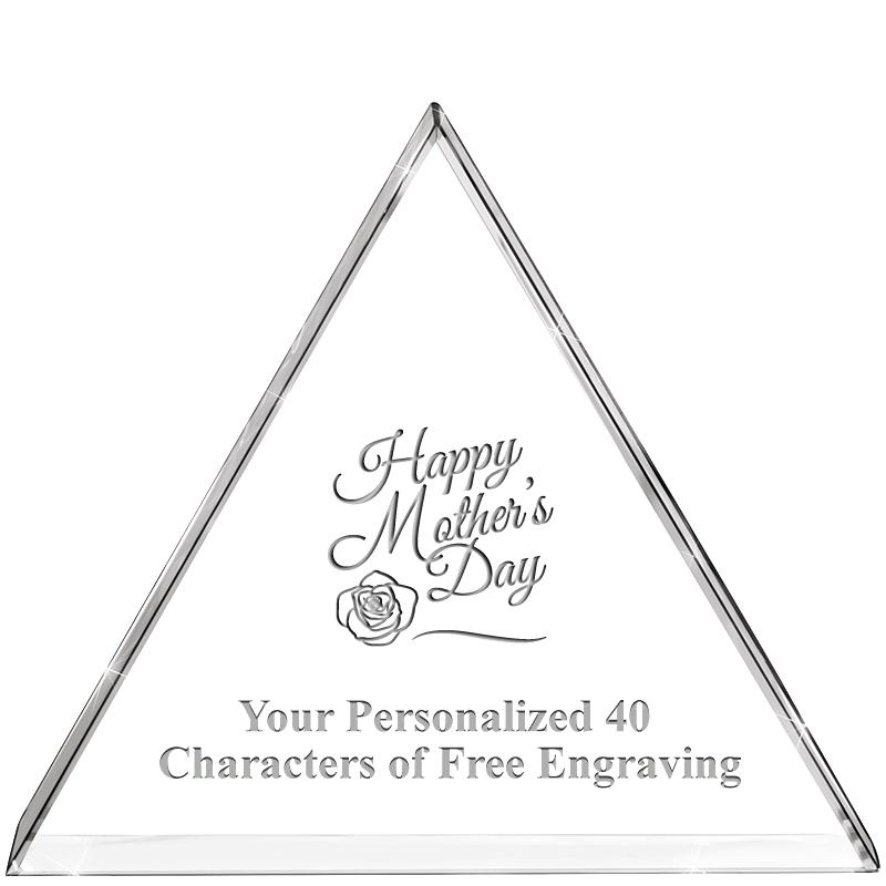 4"TRIANGLE CRYSTAL PAPERWEIGHT