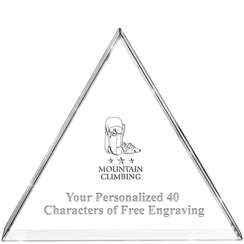 4"TRIANGLE CRYSTAL PAPERWEIGHT