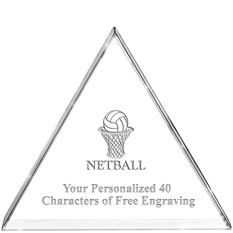 4"TRIANGLE CRYSTAL PAPERWEIGHT