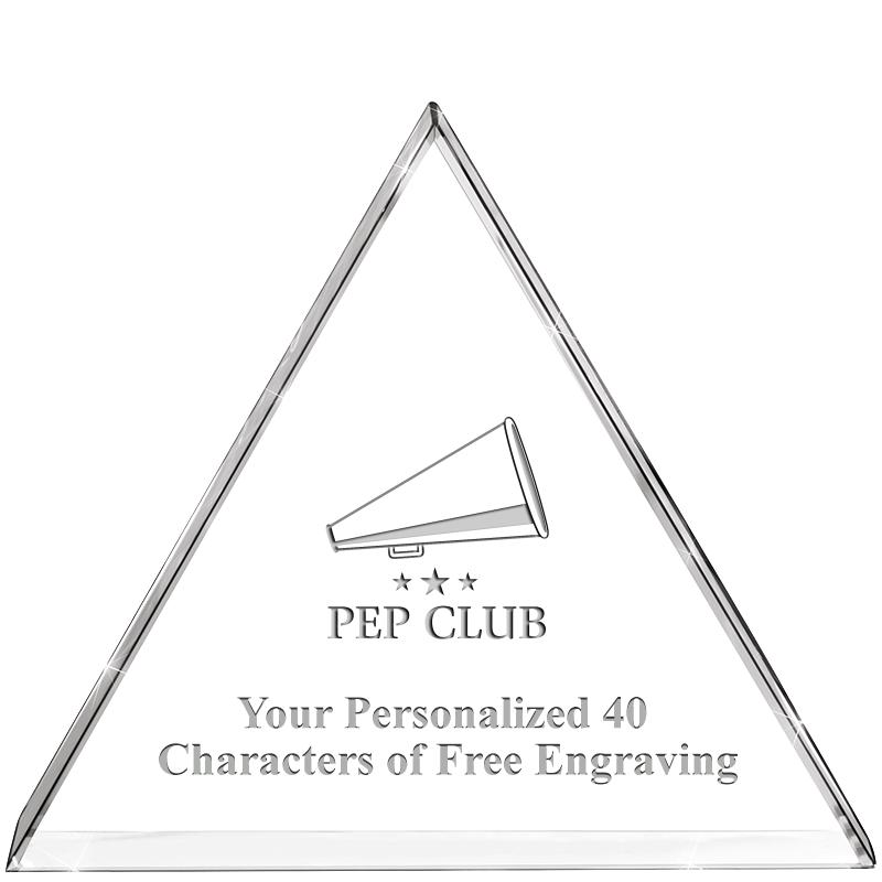 4"TRIANGLE CRYSTAL PAPERWEIGHT