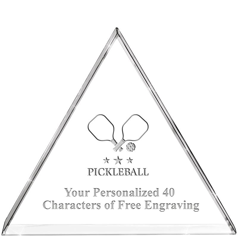 4"TRIANGLE CRYSTAL PAPERWEIGHT