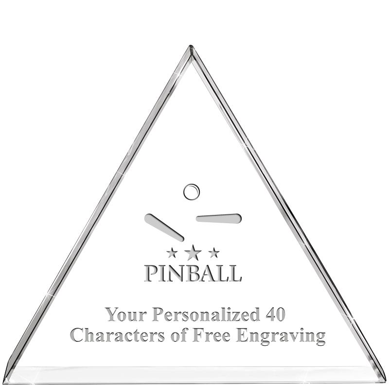 4"TRIANGLE CRYSTAL PAPERWEIGHT