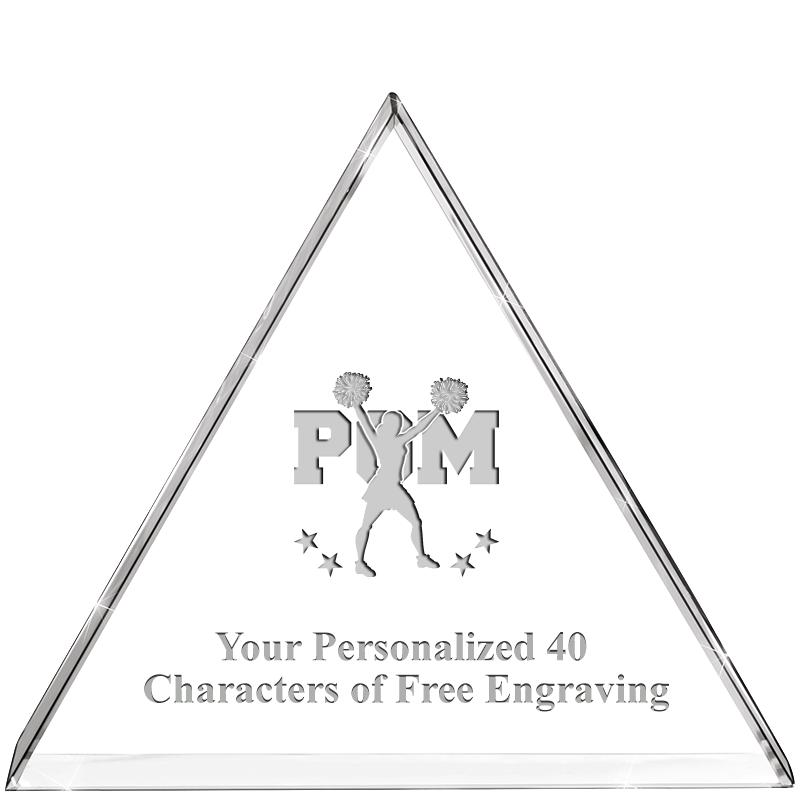 4"TRIANGLE CRYSTAL PAPERWEIGHT