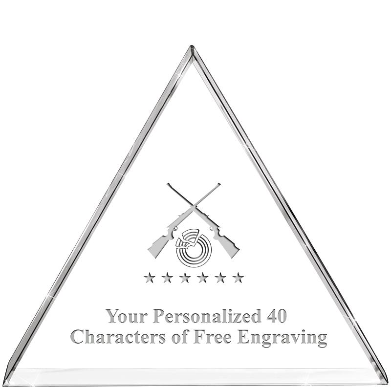 4"TRIANGLE CRYSTAL PAPERWEIGHT