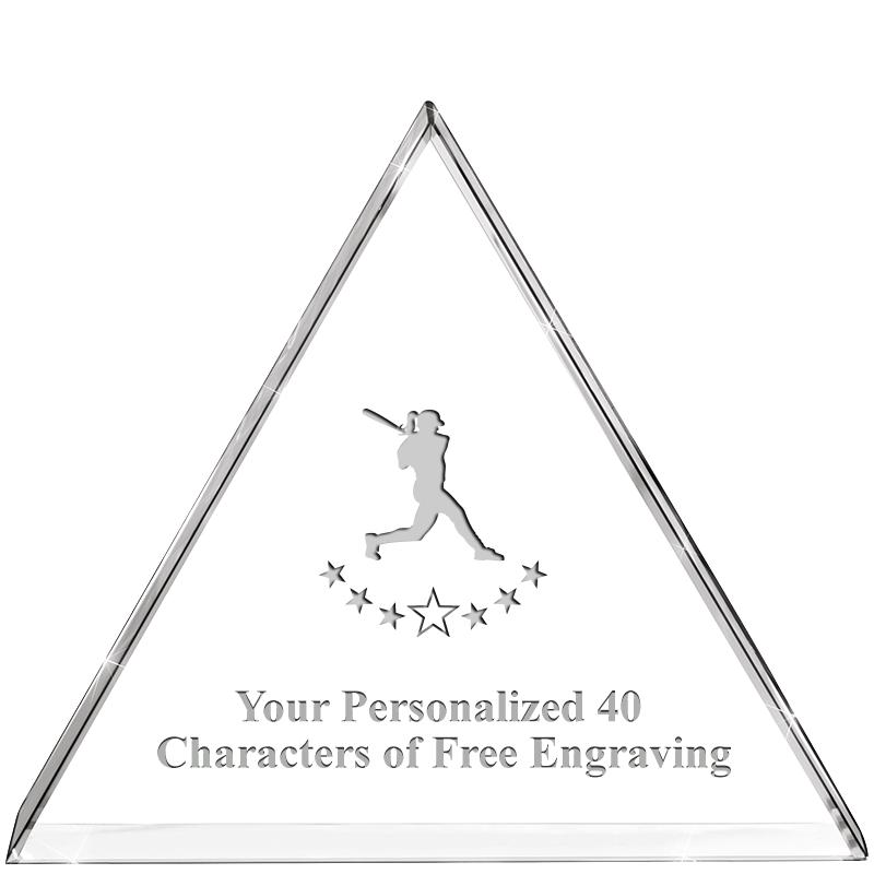 4"TRIANGLE CRYSTAL PAPERWEIGHT