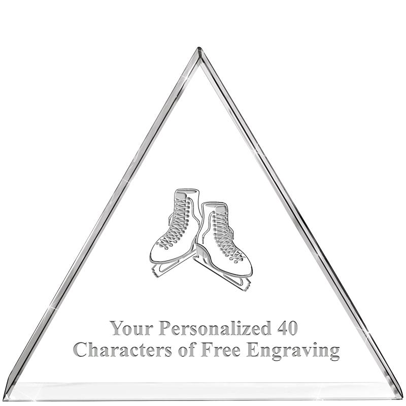 4"TRIANGLE CRYSTAL PAPERWEIGHT