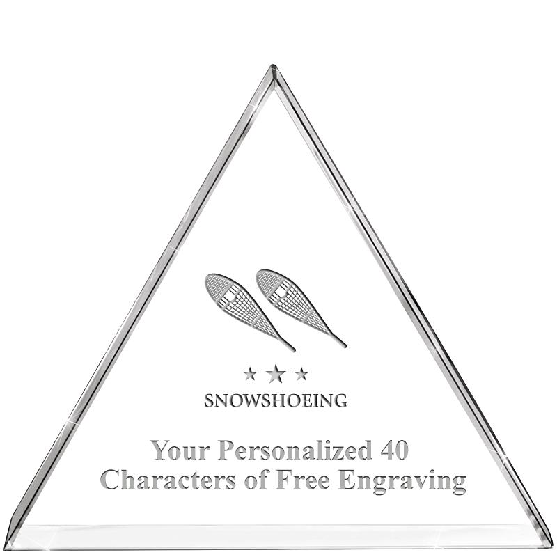 4"TRIANGLE CRYSTAL PAPERWEIGHT