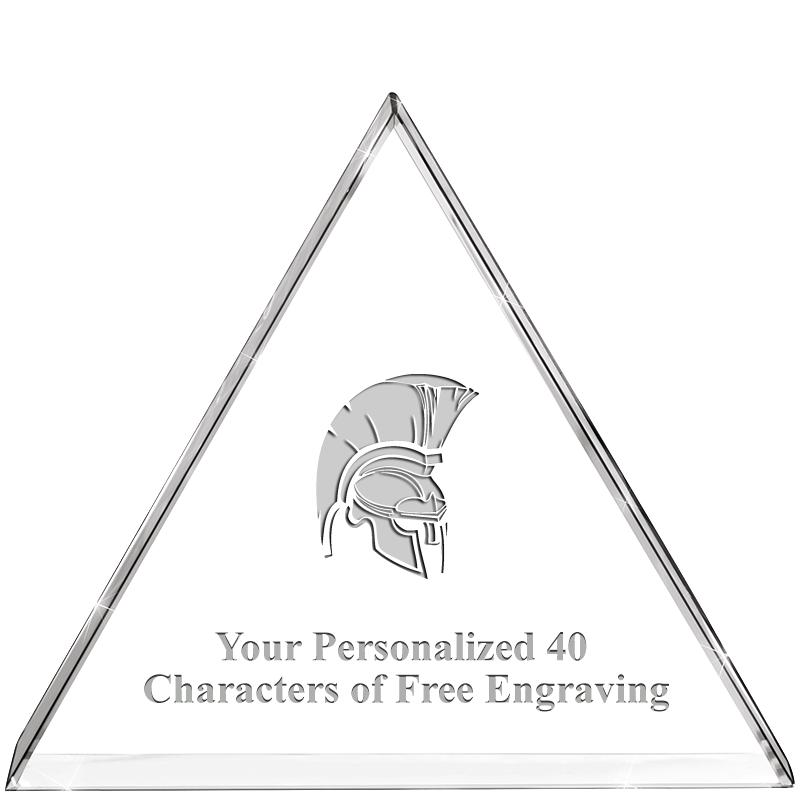 4"TRIANGLE CRYSTAL PAPERWEIGHT