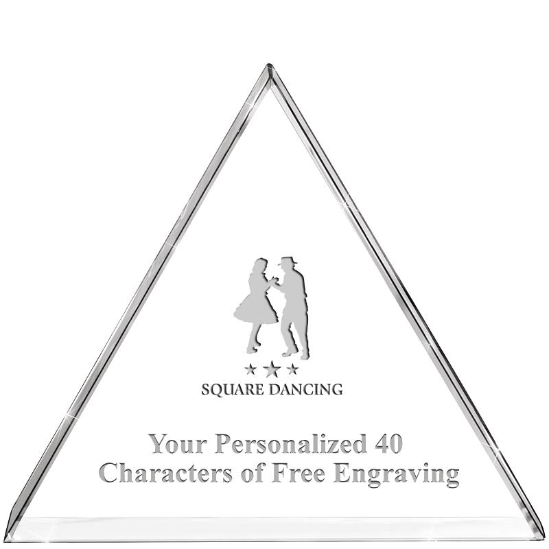 4"TRIANGLE CRYSTAL PAPERWEIGHT