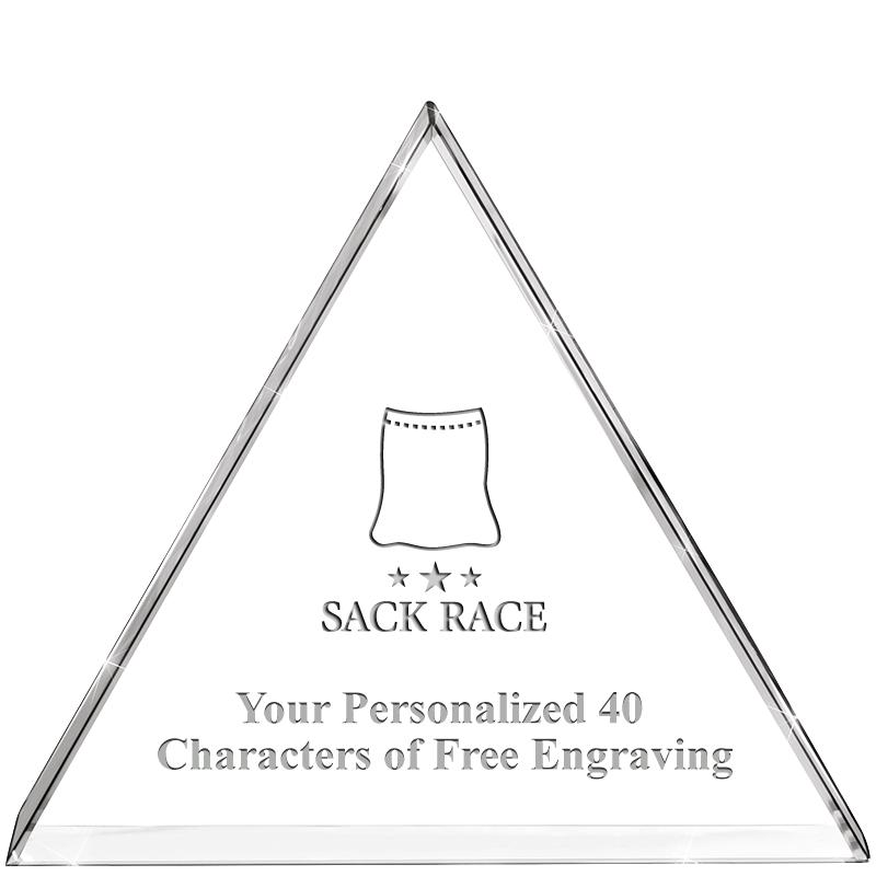 4"TRIANGLE CRYSTAL PAPERWEIGHT