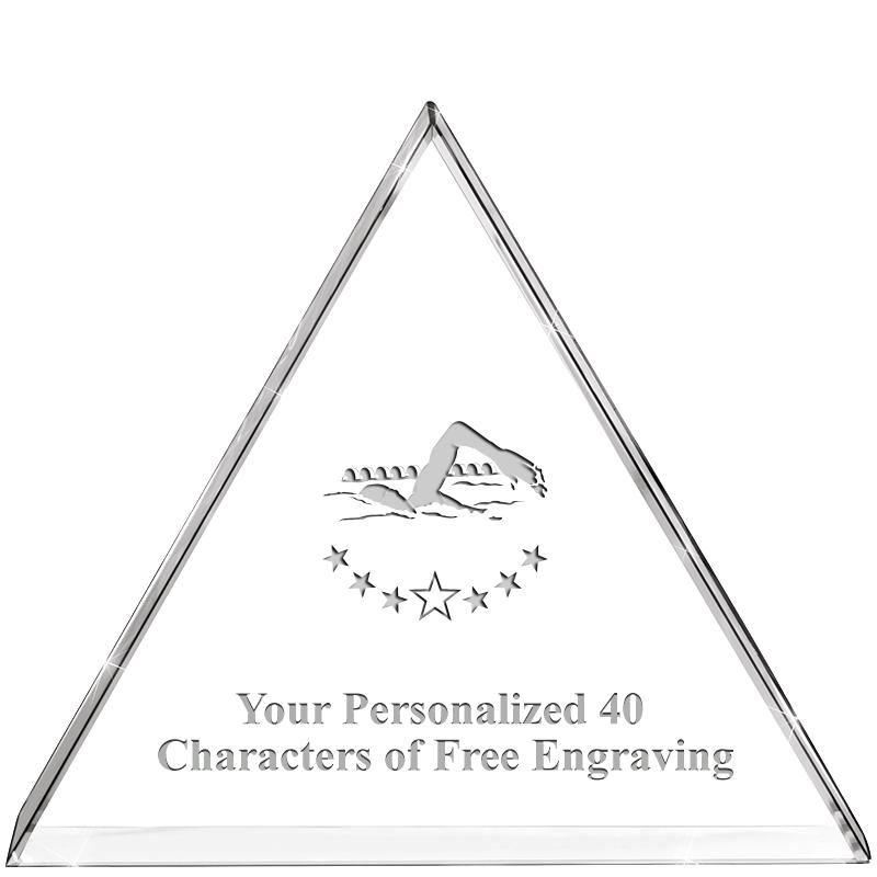 4"TRIANGLE CRYSTAL PAPERWEIGHT